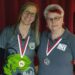 Dorothea Reimer und Karin Ostertag bei der Siegerehrung Snooker Hessenmeisterschaft 2023
